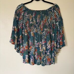 Angie Multicolor Floral Off-Shoulder Blouse Size M